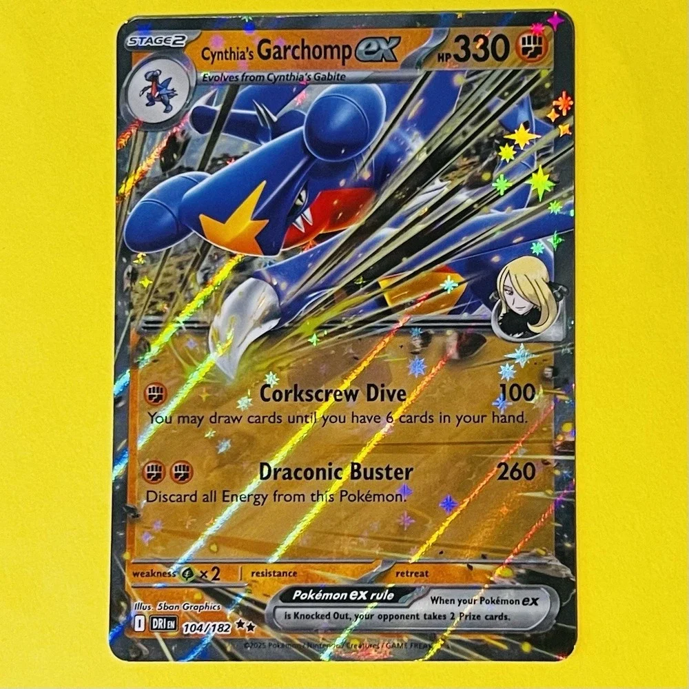 Cynthia's Garchomp ex 104/182 Double Rare Holo Pokémon TCG Destined Rivals 2025